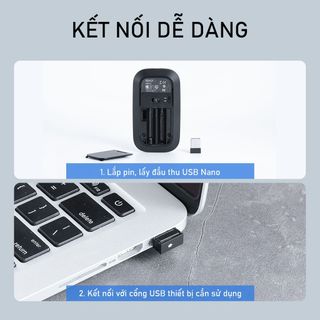 Chuột Không Dây Tĩnh Âm ROBOT M510 USB Nano 2.4GHz Độ Phân Giải 1600DPI Con Lăn Kim Loại