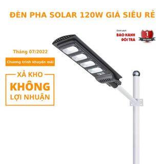 Đèn đường năng lượng mặt trời liền thể công suất 120W mua lẻ giá sỉ chỉ 600.000đ