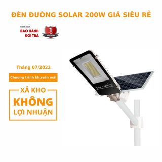 Đèn đường năng lượng mặt trời tấm pin rời công suất 200W mua lẻ giá sỉ chỉ 640.000đ giá sỉ