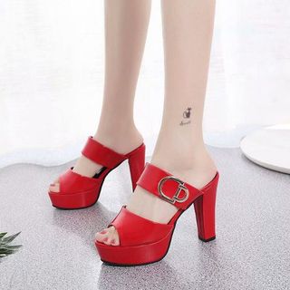 Dép cao gót khóa D đế đúp 9ff sang chảnh