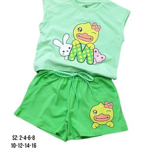 Bộ thun bé gái in vịt