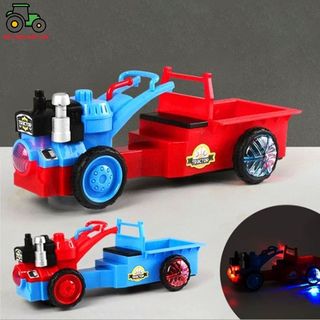 Máy kéo Mini 2 bánh + rơ mooc; xe máy cày đồ chơi; xe nông trại, mô hình, MK06