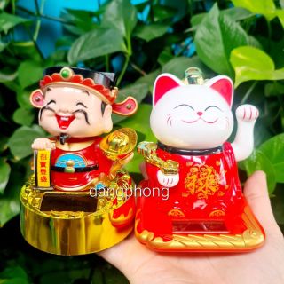 Thần tài năng lượng mặt trời gật đầu tài lộc may mắn 11 cm