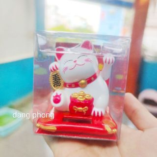 Mèo thần tài vẫy tay năng lượng mặt trời size 8cm