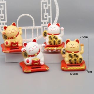 Mèo thần tài vẫy tay năng lượng mặt trời size 8cm