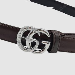 Dây nịt nữ cao cấp bản nhỏ 2cm | Khoá lưng chữ GG màu trắng tinh tế DHM-373