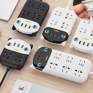 [RẺ VÔ ĐỊCH] Ổ cắm điện hình mèo loại lớn 4 ổ điện 3 cổng usb siêu kute