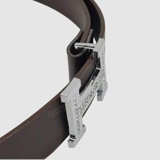 Dây nịt nữ giá rẻ bản nhỏ 2.8cm | Mặt khoá cài chữ H màu trắng đính đá thời trang DHM-366