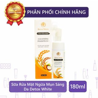 Sữa rửa mặt thải độc, ngừa mụn, sáng da Detox White 180ml có đầu cọ Sillicon