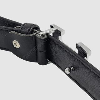 Thắt lưng nữ xinh thời trang bản nhỏ 2cm | Khoá cài mặt chữ H màu trắng DHM-371