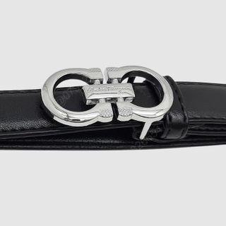 Dây nịt nữ bản nhỏ thời trang size 2cm | Đầu khoá cài chữ A đôi màu trắng DHM-375