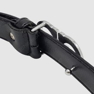 Dây nịt nữ bản nhỏ thời trang size 2cm | Đầu khoá cài chữ A đôi màu trắng DHM-375