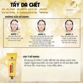 Gel Tẩy Da Chết Cho Mặt Hương Thảo Group Detox White Rose Peeling Tuýp 150ml