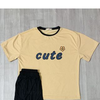 Sét bộ nữ ,đồ bộ đùi nữ thun coton sufa,ái in chữ Cute ,thời trang xuân hè BL 17