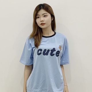 Sét bộ nữ ,đồ bộ đùi nữ thun coton sufa,ái in chữ Cute ,thời trang xuân hè BL 17-XANH NGỌC