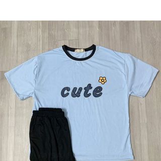 Sét bộ nữ ,đồ bộ đùi nữ thun coton sufa,ái in chữ Cute ,thời trang xuân hè BL 17-XANH NGỌC