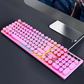 KEYBOARD T-Wolf T80 Giả cơ, Phím tròn Usb Led ( màu đen- trắng - hồng )- Bh 12 tháng : 155k