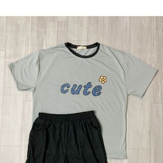 Sét bộ nữ ,đồ bộ đùi nữ thun coton sufa,ái in chữ Cute ,thời trang xuân hè BL 17-XÁM