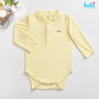 Bộ body chip dài tay cổ trụ chất liệu Modal (vải gỗ sồi) siêu mềm mịn cho bé Haki BM011