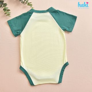 Bộ áo liền quần body chip cộc tay raglan vải sợi tre (Bamboo) cao cấp Haki BB049
