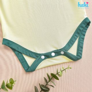 Bộ áo liền quần body chip cộc tay raglan vải sợi tre (Bamboo) cao cấp Haki BB049