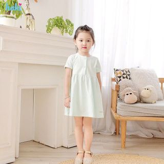 Váy bé gái cotton cộc tay Haki HK187 (xanh mint)