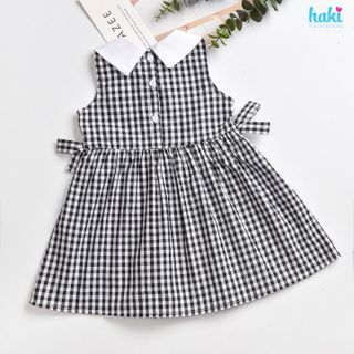 Váy bé gái sát nách cổ sen phối màu xinh yêu Haki HK519 (10-27kg)