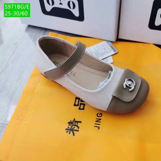 Giày búp bê trẻ em có quai ngang phối 2 màu