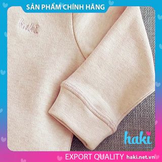 Bộ quần áo dài cài giữa bo cổ Melange Cotton BC004, set thu đông cho bé trai bé gái Haki