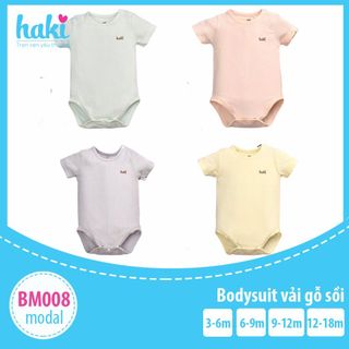 Set bodychip cộc tay vải Modal cho bé sơ sinh (4-12kg), bodysuits cho bé, bộ body chính hãng HAKI BM008