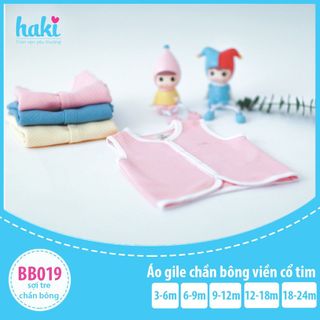 Áo gile cho bé vải sợi tre chần bông cao cấp Haki - Bamboo BB019