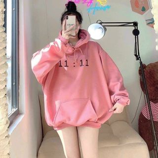 Áo hoodie tay phồng in Giờ form dưới 68kg