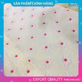 Đầm bé gái cổ sen hai lớp thô mềm HAKI - Vàng hoa nhí HK477