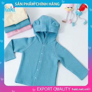 Áo khoác cho bé vải sợi tre chần bông mũ tai gấu HAKI -BB014