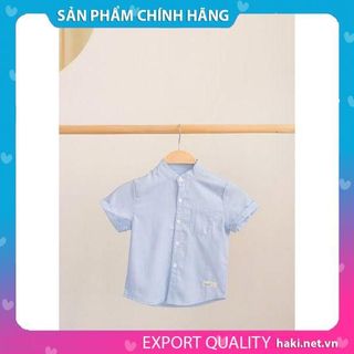Áo sơ mi bé trai cổ tàu HAKI (Xanh)
