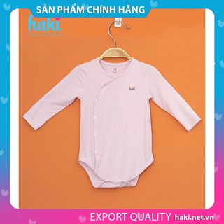 Bodysuits (chip) dài tay cài lệch vải sợi tre cao cấp siêu mềm mịn HAKI cho bé trai bé gái - BB021