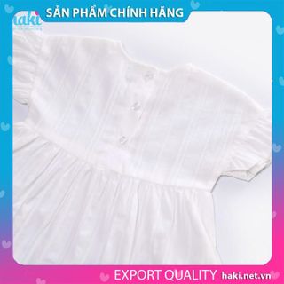 Váy bé gái liền vai tay quấn bèo-HK516, hàng xuất khẩu chính hãng HAKI
