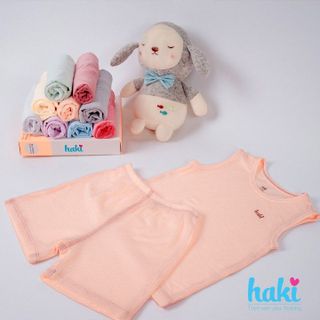 [Mã BMBAULT30 giảm đến 30K đơn 99K] Bộ quần áo sát nách vải gỗ sồi (Modal) cao cấp cho bé HAKI BM005