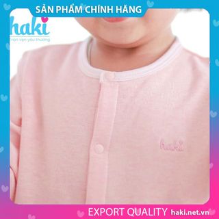 Bộ quần áo dài tay cài giữa hai túi ốp Melange Cotton cao cấp cho bé HAKI BC003