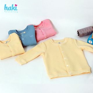Áo khoác sợi tre chần bông bo cổ cho bé trai và bé gái HAKI - Bamboo-BB016