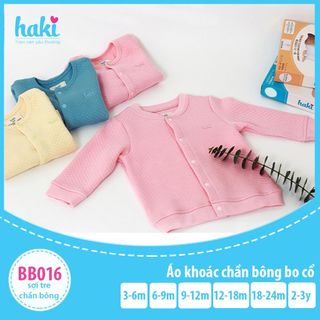 Áo khoác sợi tre chần bông bo cổ cho bé trai và bé gái HAKI - Bamboo-BB016