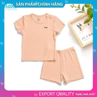 Bộ quần áo cộc tay cài vai vải sồi cao cấp cho bé HAKI BM015