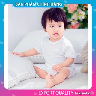 Bộ quần áo cộc tay cài vai vải sồi cao cấp cho bé HAKI BM015