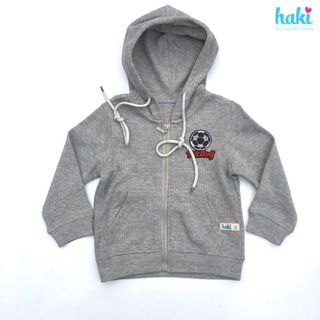 Áo khoác bé trai bé gái vải nỉ HAKI_Hoodie cho bé (2 màu Ghi, Đỏ)-HK502