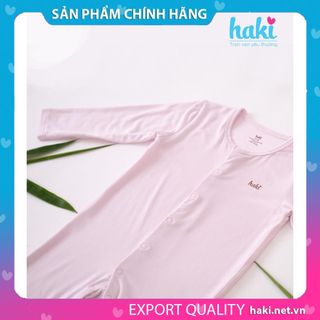 Bộ body liền dài tay cho bé sơ sinh vải sợi tre siêu mềm (Bamboo) HAKI BB007