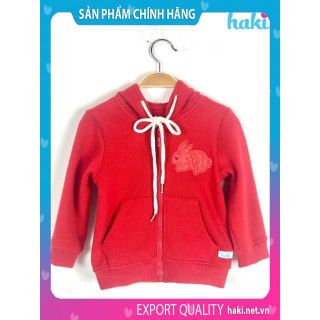 Áo khoác bé trai bé gái vải nỉ HAKI_Hoodie cho bé (2 màu Ghi, Đỏ)-HK502