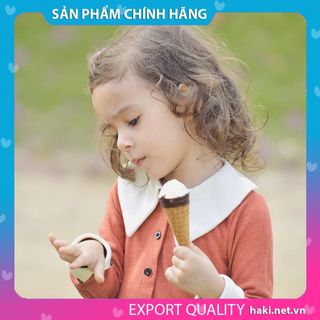 Váy bé gái len dài tay phối cổ HK500, đầm thu đông cho bé từ 10-27kg HAKI