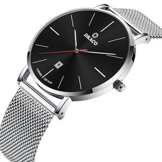 Đồng Hồ Nam - Thương Hiệu DRACO D21-ST02 "Classic Boy" đen dây lưới bạc