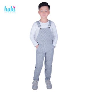 Quần yếm cho bé trai bé gái linen kẻ sọc HAKI-HK040