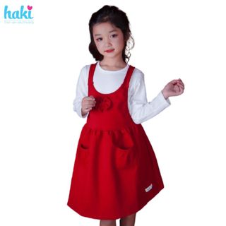 Váy yếm đỏ cho bé gái HK036-HAKI giá sỉ